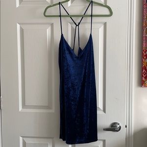 Blue velvet dress